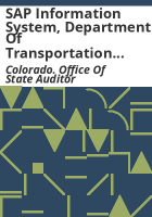 SAP_information_system__Department_of_Transportation_information_technology_audit